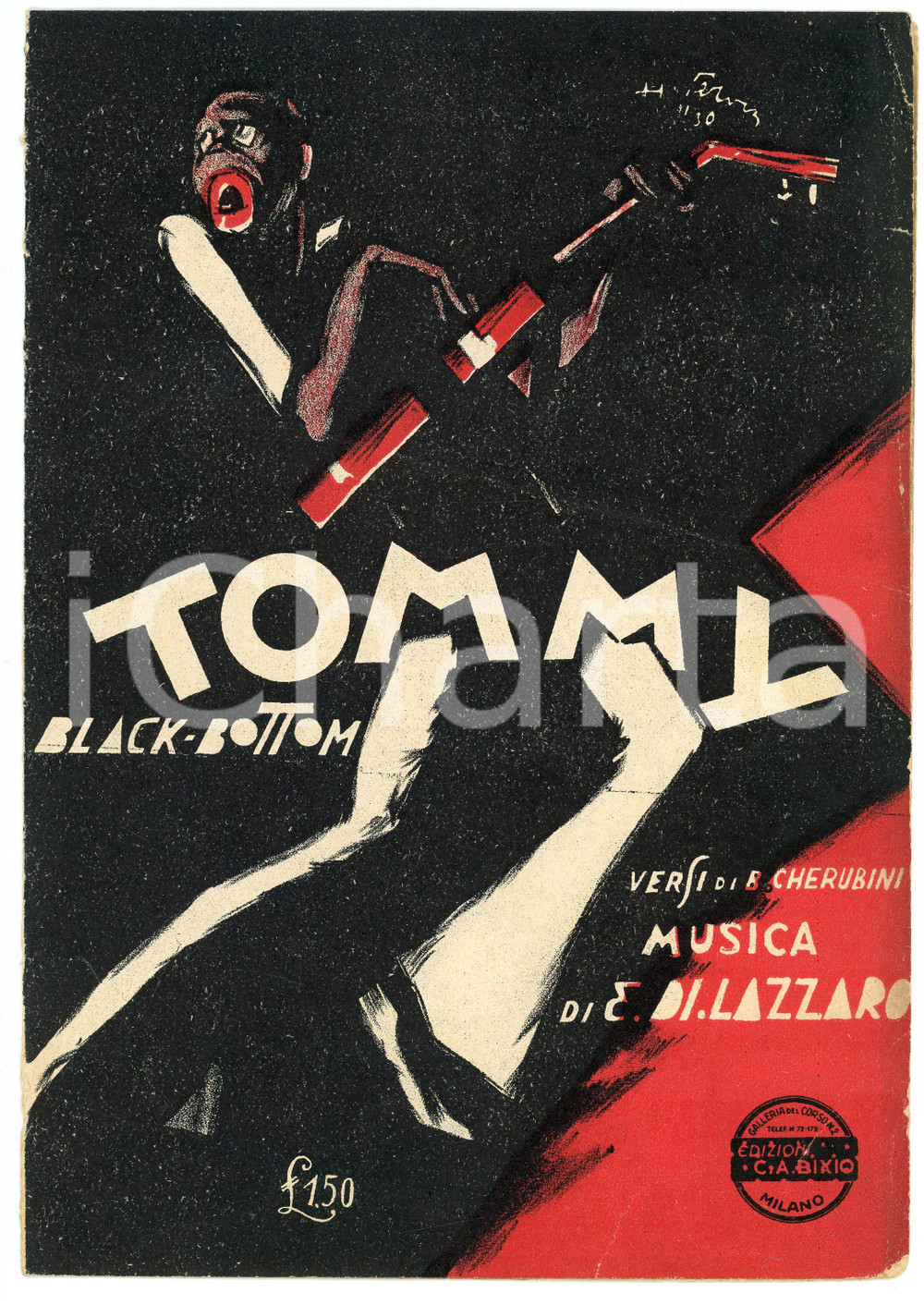 Oggetto da collezione cartaceo 1930 Bixio CHERUBINI Eldo DI LAZZARO Tommy BLACK BOTTOM Spartito Ed. BIXIO 1