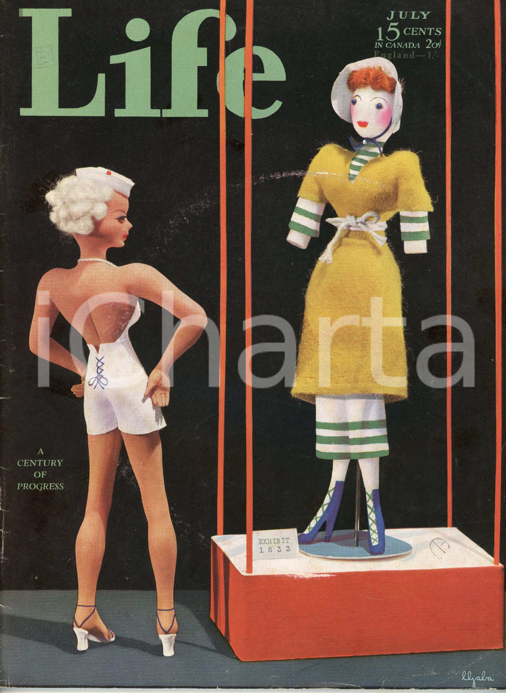 Giornale, rivista storica July1933 LIFE MAGAZINE #2580 “A century of progress” Art by Lester GABA 1
