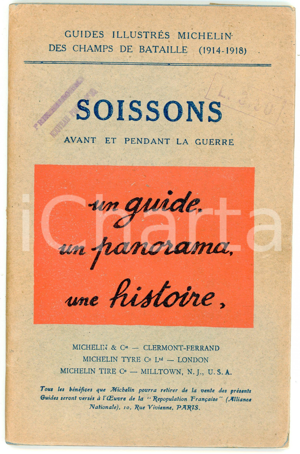 Libro, pubblicazione d epoca 1919 SOISSONS Guides MICHELIN des champs de bataille 19141918 Pubblicazione 1