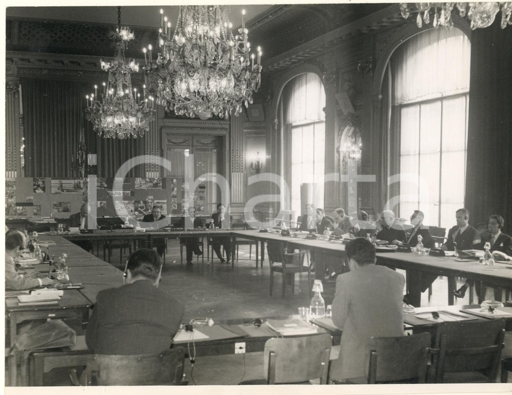 Fotografia d epoca originale 1956 PARIS UNESCO Riunione comitato esperti culture Asia  Foto 23x17 cm 1