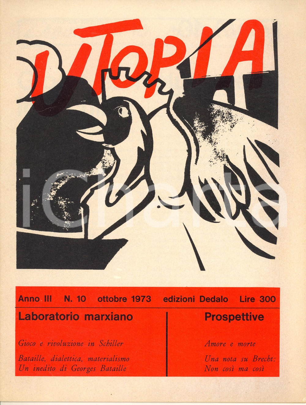 Giornale, rivista storica 1973 UTOPIA Laboratorio marxiano  Gioco e rivoluzione in Schiller Rivista 1