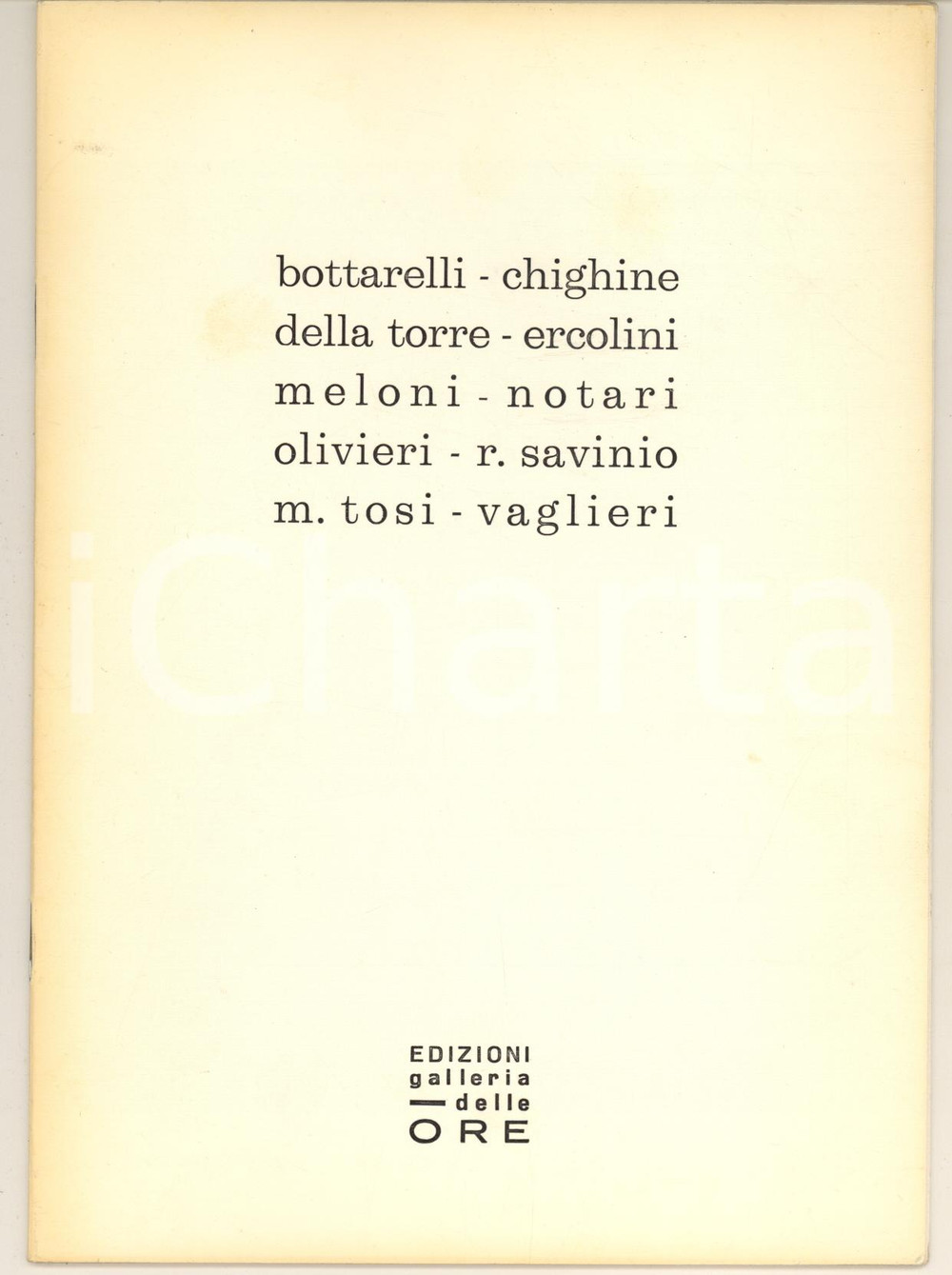 Libro, pubblicazione d epoca 1970 MILANO Galleria delle Ore  Mostra BOTTARELLI  CHIGHINE Catalogo 1