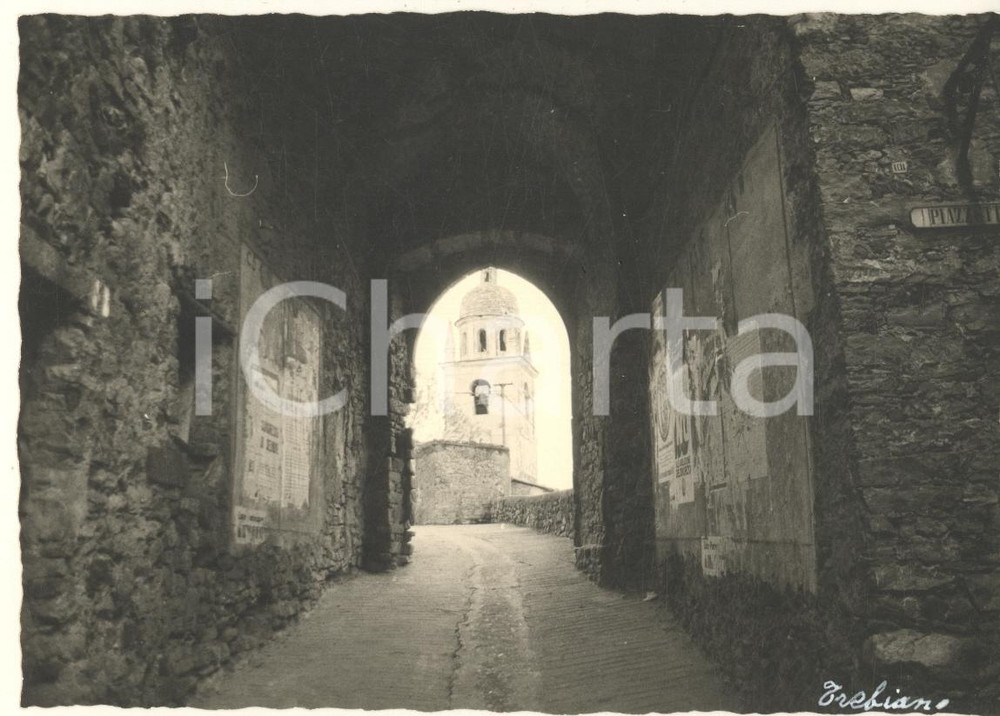 Fotografia d epoca originale 1965 ca TREBIANO MAGRA Arco  Pieve di San Michele Foto bozzetto cartolina 1
