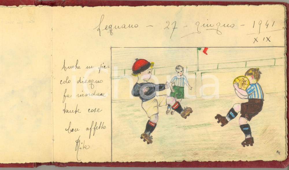 Manoscritto, lettera originale 19401943 LEGNANO Diario dei compagni di scuola  Disegni e dediche  22 pp. 1