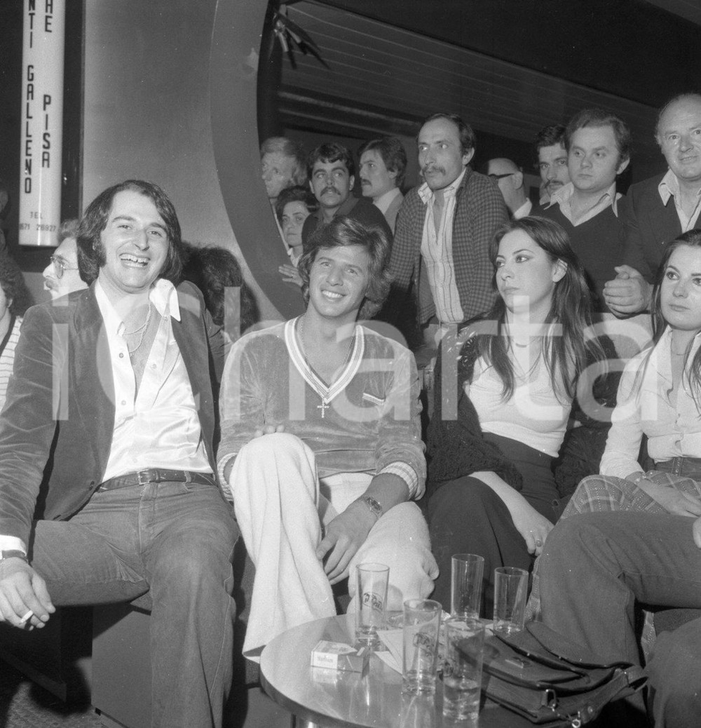 Fotografia d epoca originale 1976 MONTECATINI DiscoVerde 76 Sandro GIACOBBE e  Paki CANZI NEGATIVO ORIGINALE 1