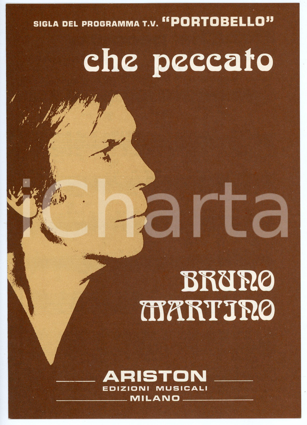 Oggetto da collezione cartaceo 1978 Bruno MARTINO Che peccato di Enzo TORTORA Lino PATRUNO Sigla PORTOBELLO 1