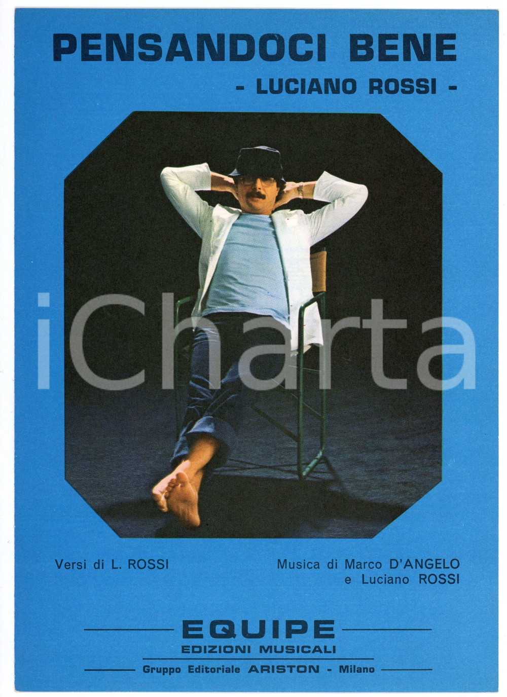 Oggetto da collezione cartaceo 1979 Luciano ROSSI Pensandoci bene  Edizioni musicali EQUIPE Spartito 1