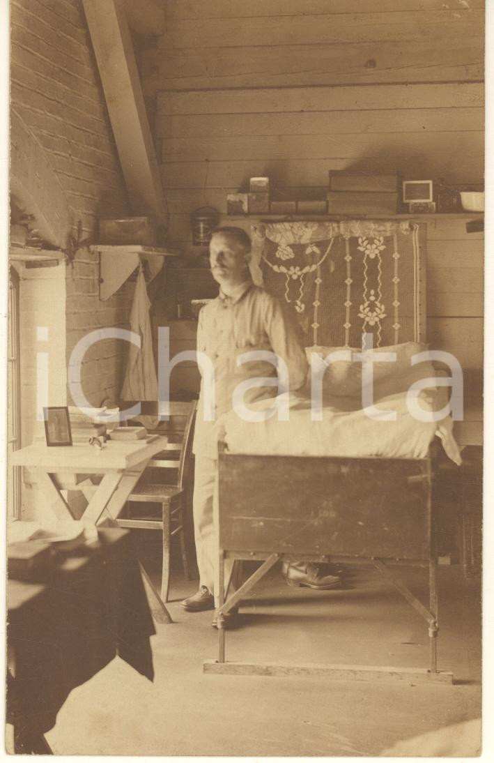 Fotografia d epoca originale 1917 WW1 MAGDEBURG POW Camp  Offizier Lager  Prisoner Charles LAMURY  Photo 1
