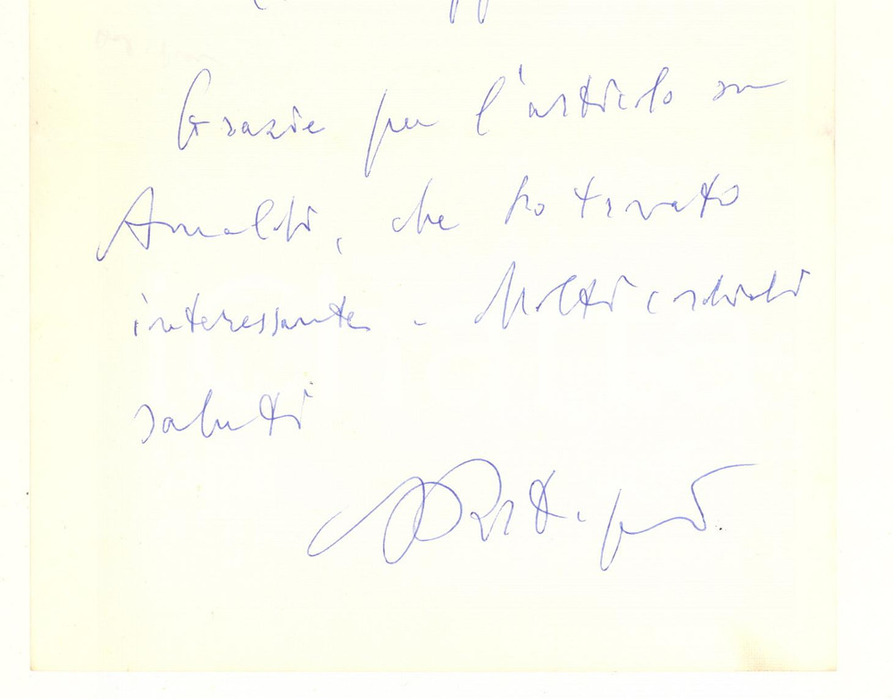 Autografo originale 1978 ROMA ACCADEMIA DEI LINCEI  Lettera Giovanni Battista DAL PIAZ  Autografo 1