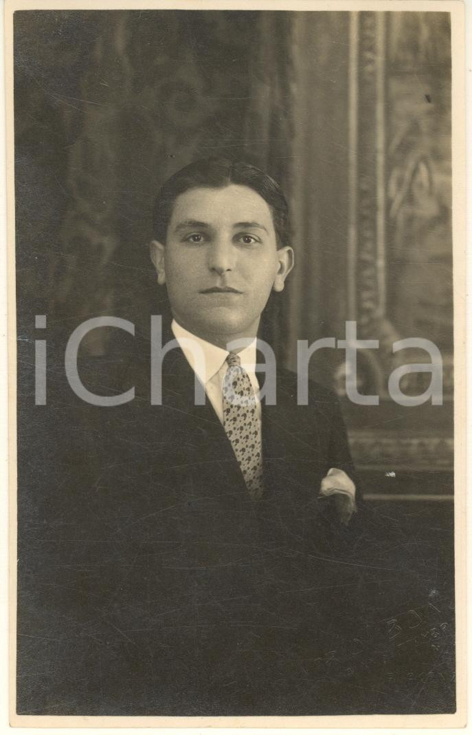 Fotografia d epoca originale 1929 PIACENZA Ritratto di Evaris DALLAVILLA Foto cartolina Mario BONZI 1
