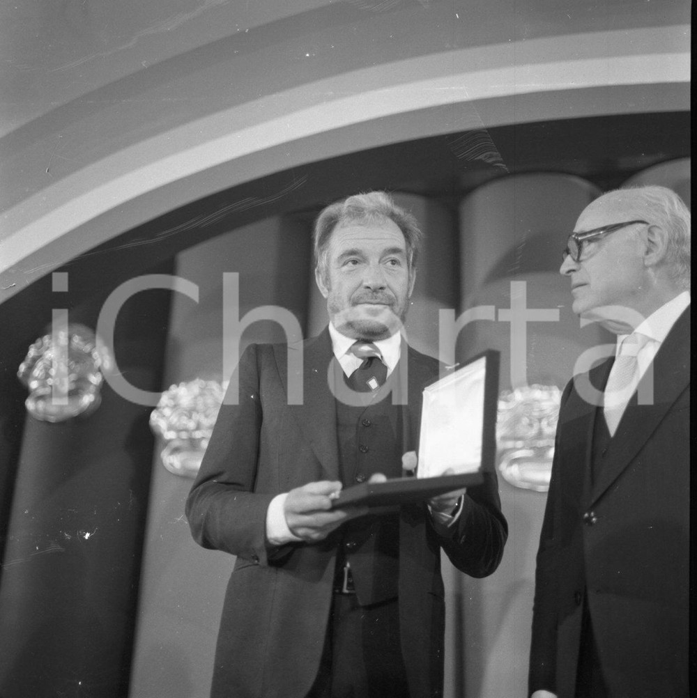 Fotografia d epoca originale 1975 CAMPIONE D ITALIA Maschera d Argento Ugo TOGNAZZI NEGATIVO ORIGINALE 1 1