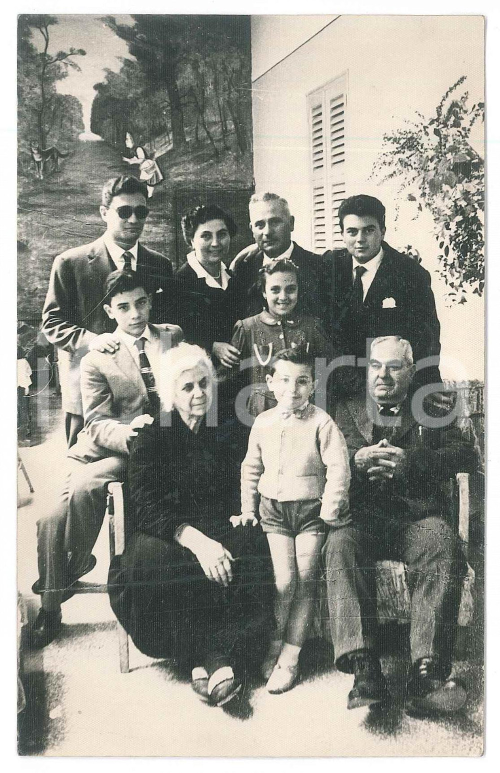 Cartolina originale da collezione 1957 ITALIA  COSTUME Foto di famiglia a Pasqua  Cartolina FP NV 8x14 cm 1