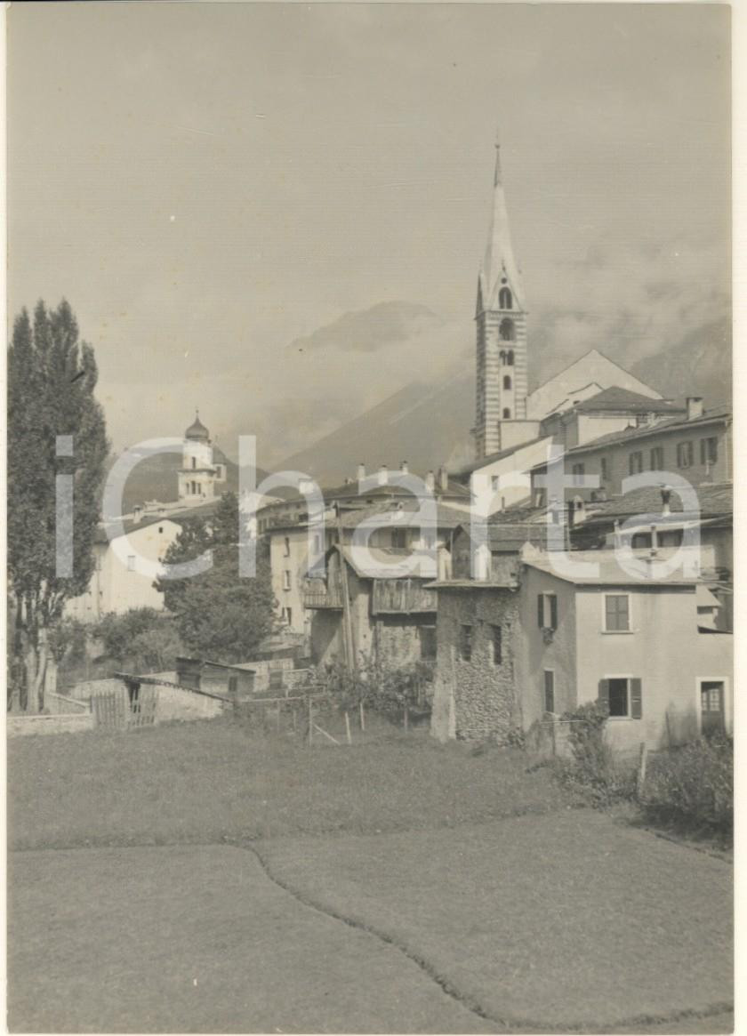 Fotografia d epoca originale 1950 ca BORMIO SO Veduta con chiesa SS. Gervasio e Protaso Foto 10x15 cm 1