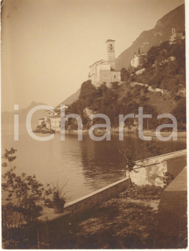 Fotografia d epoca originale 1915 ca ALBOGASIO Lago di Lugano e Monte San Salvatore Foto VINTAGE 8x11 cm 1