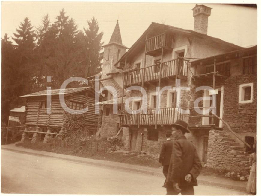 Fotografia d epoca originale 1911 TORINO Esposizione Internazionale  Villaggio alpino Foto ANIMATA 11x8 1