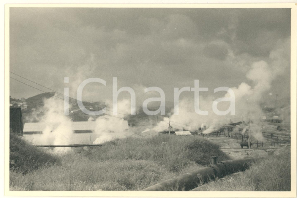 Fotografia d epoca originale 1950 ca LARDERELLO PI Veduta con i soffioni boraciferi  Foto 18x12 1