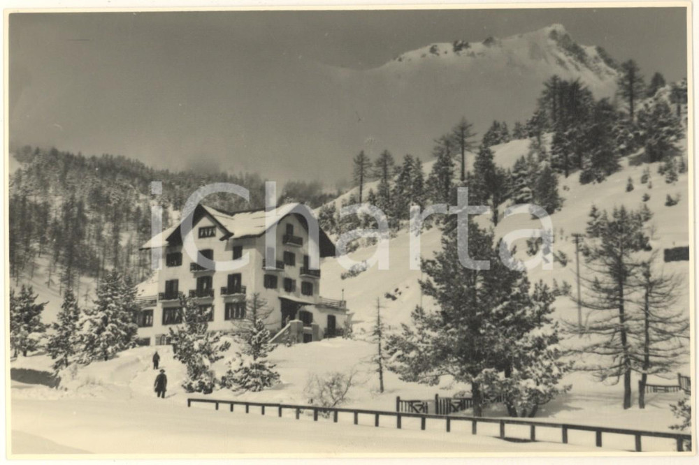 Fotografia d epoca originale 1950 ca CLAVIERE TO Panorama innevato  Hotel MIRAMONTI Foto VINTAGE 18x12 cm 1