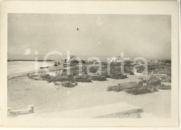 Fotografia d epoca originale 1935 ca AOI BOSASO /BENDER  KASSIM SOMALIA Insediamento sul mare Foto 9x7 1