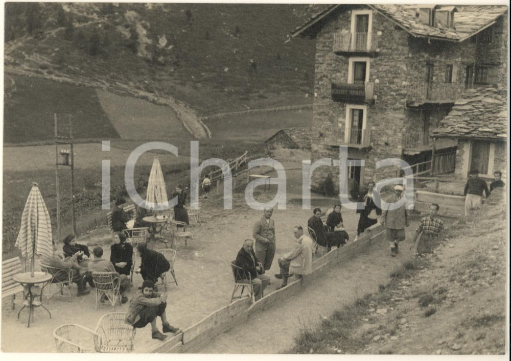 Fotografia d epoca originale 1960 ca CHENEIL / VALTOURNANCHE Ristorante Panorama Foto animata 2 15x10 1