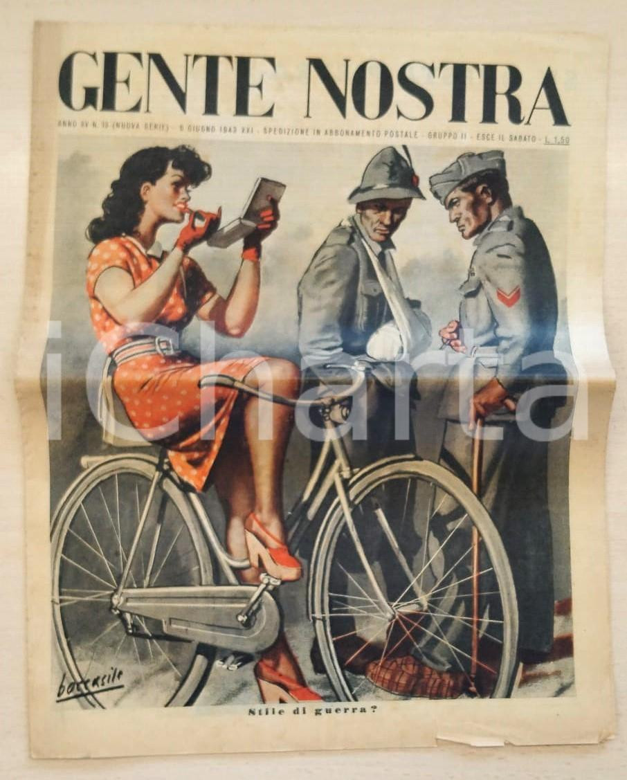 Giornale, rivista storica 1943 GENTE NOSTRA Anno XV n.13 Stile di guerra? Ill. di BOCCASILE Settimanale 1