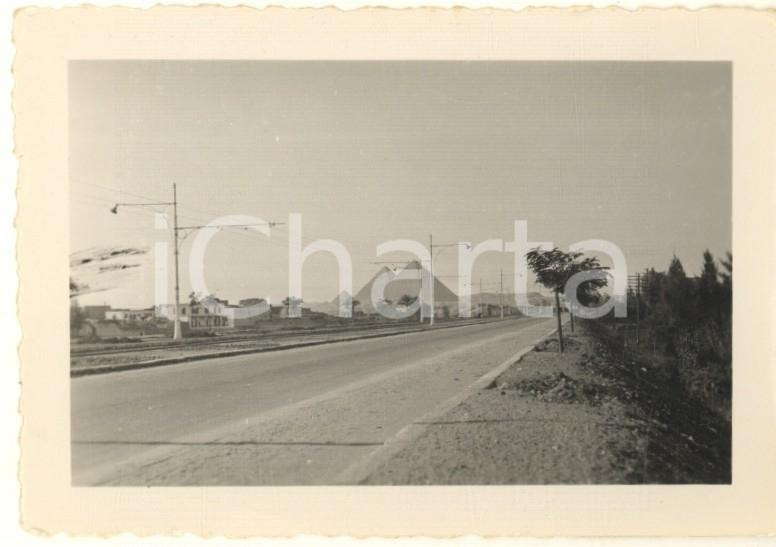 Fotografia d epoca originale 1935 ca GIZA / EGYPT ElHaram Street  Pyramids Road Photo 9x6 cm 1