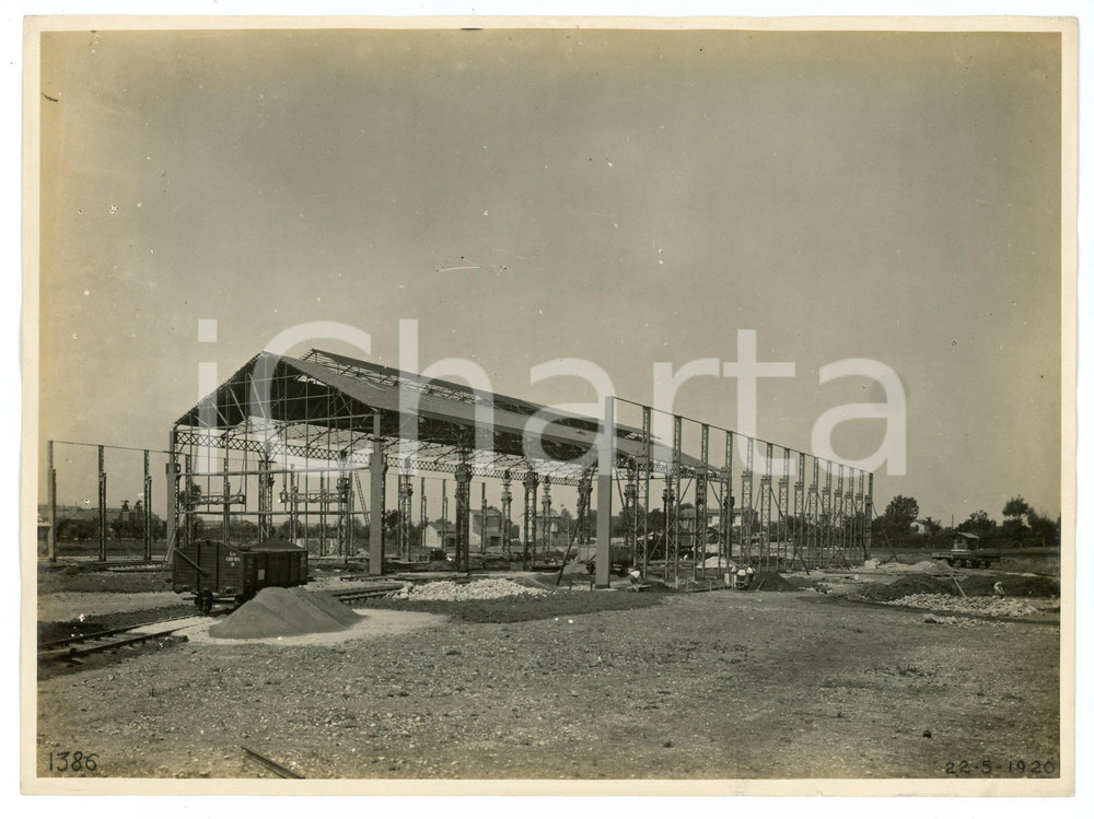 Fotografia d epoca originale 1920 BRESCIA Via dei bagni 4 FONDERIA VANZANI Costruzione capannoni  Foto 9 1