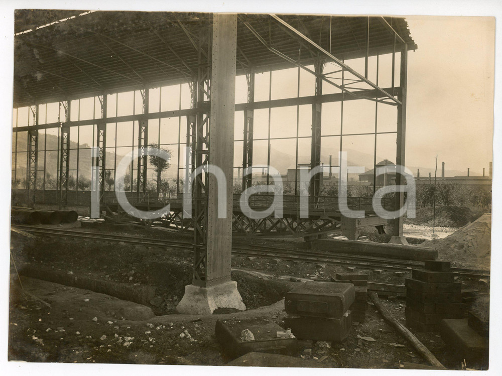 Fotografia d epoca originale 1920 BRESCIA Via dei bagni 4 FONDERIA VANZANI Costruzione capannoni  Foto 5 1