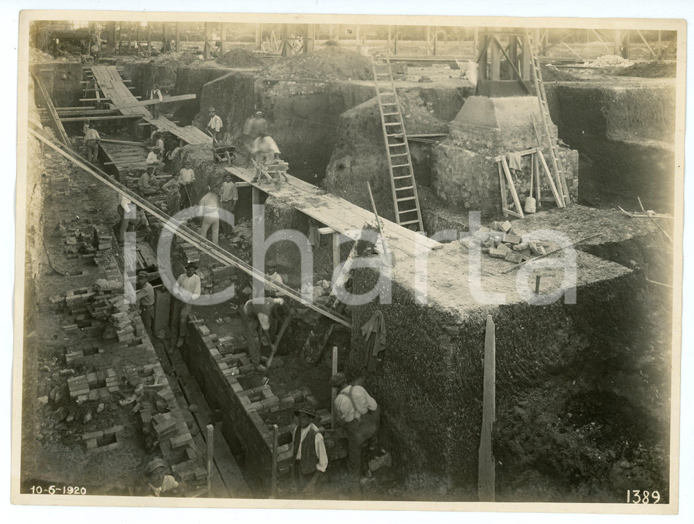 Fotografia d epoca originale 1920 BRESCIA Via dei bagni 4 FONDERIA VANZANI Costruzione rete impianti  Foto 1