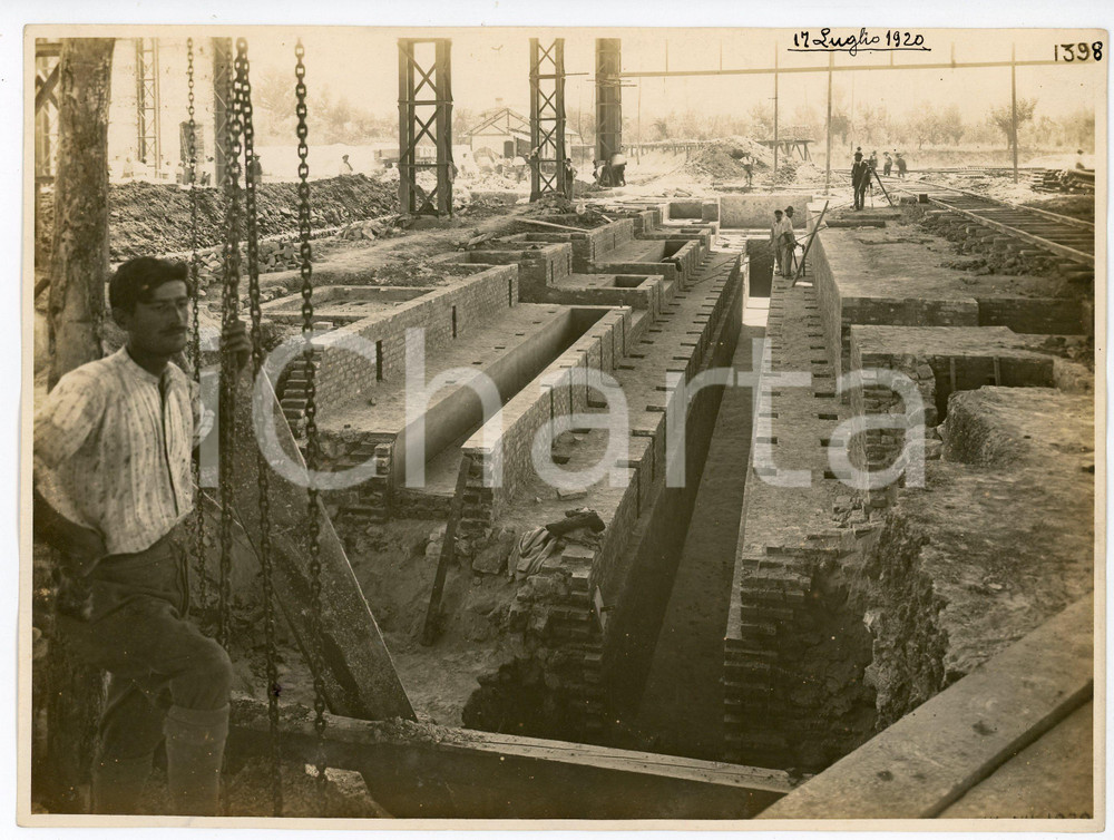 Fotografia d epoca originale 1920 BRESCIA Via dei bagni 4 FONDERIA VANZANI Costruzione rete impianti  Foto 2 1