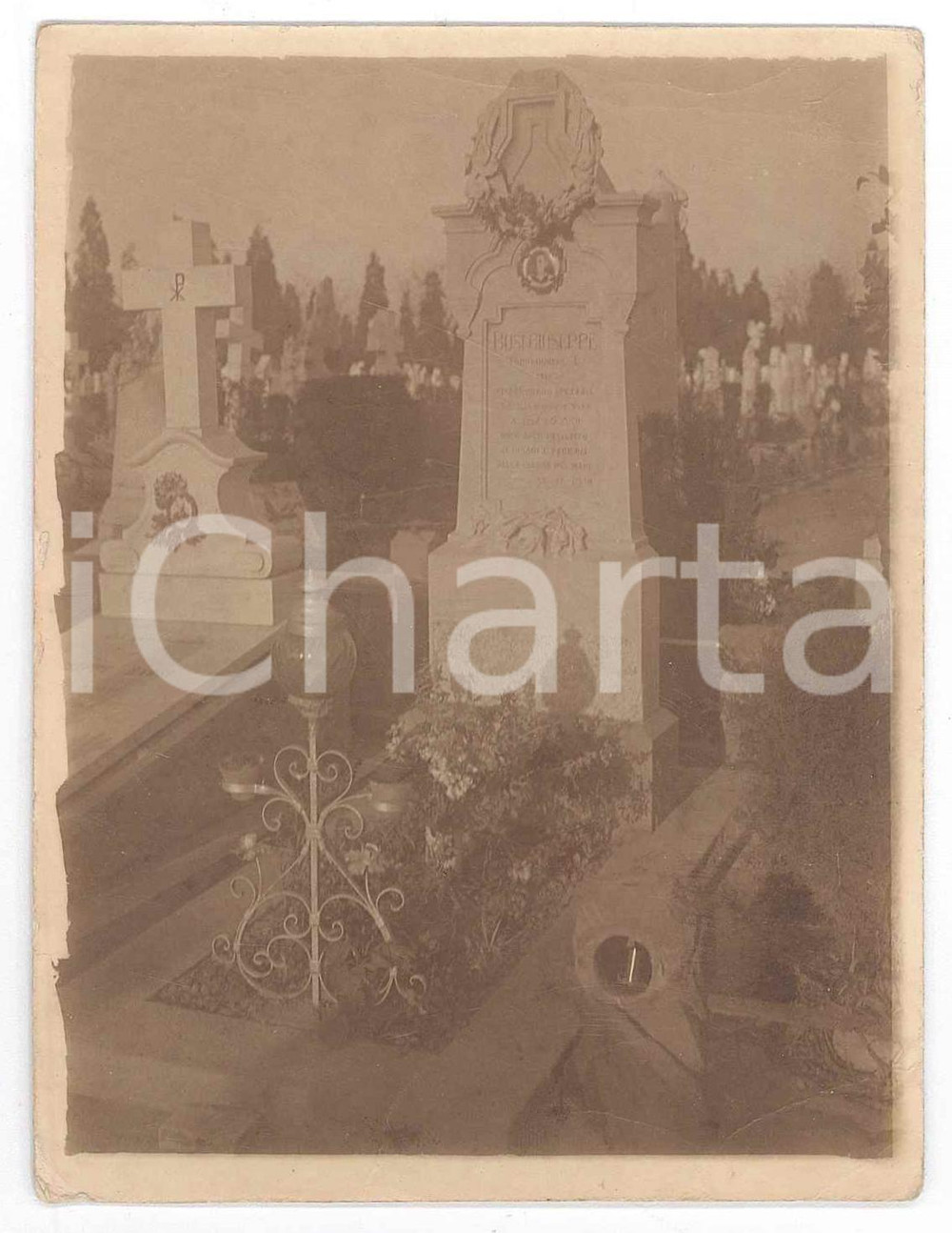 Fotografia d epoca originale 1913 LOMBARDIA  Giuseppe BUSI torpediniere Foto lapide cimitero 9x12 cm 3 1