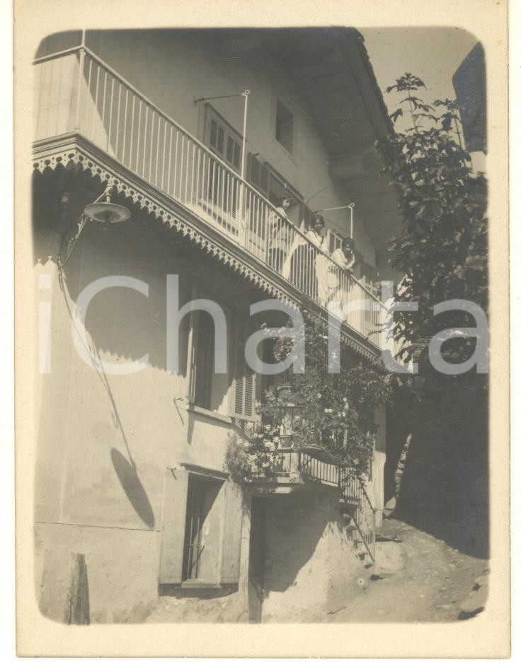 Fotografia d epoca originale 1915 ca COURMAYEUR AO Villa BROCHEREL Foto animata 9x12 cm 1