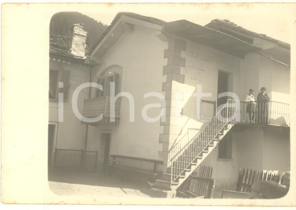Fotografia d epoca originale 1916 COURMAYEUR AO Villa BLEUE  Camere ammobiliate Foto animata 14x9 cm 1