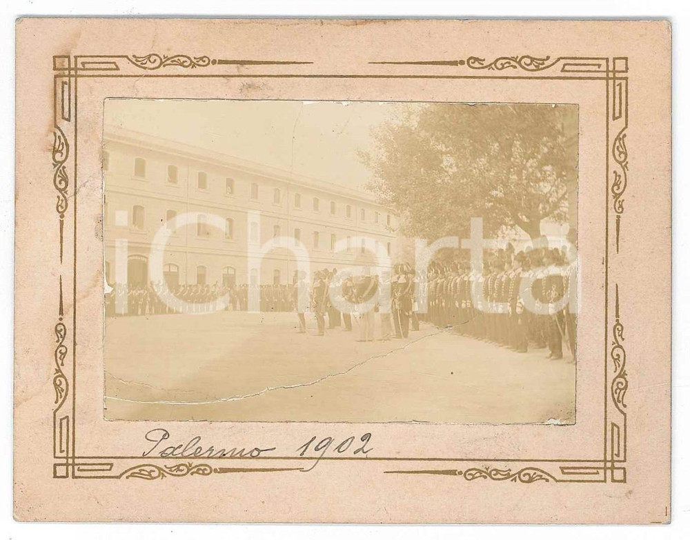 Fotografia d epoca originale 1902 PALERMO Carabinieri durante una cerimonia  Foto 11x8 cm 1