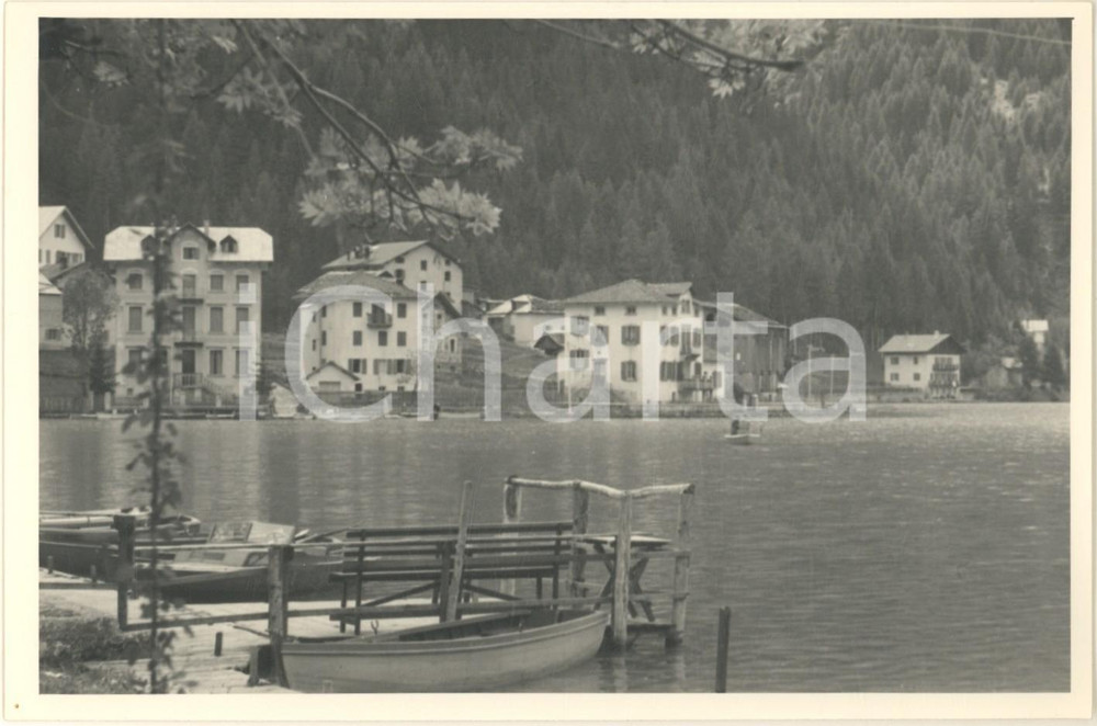 Fotografia d epoca originale 1965 ca BELLUNO / Lago di ALLEGHE  Panorama Fotografia 15x10  cm 1
