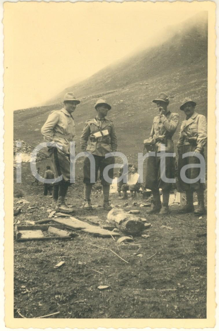 Fotografia d epoca originale 1940 WW2 ALPI FRANCESI  Area UBAYE  Alpini italiani a quota 1700 Foto 9x14 cm 1