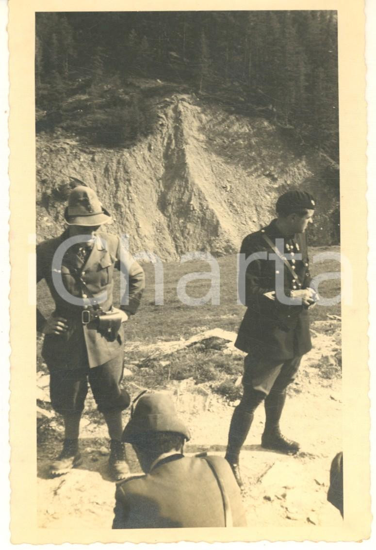Fotografia d epoca originale 1940 WW2 ALPI FRANCESI  UBAYE  Alpini italiani  Pausa operazioni Foto 9x14 1