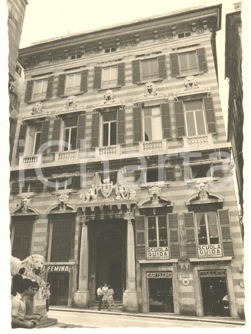 Fotografia d epoca originale 1965 ca GENOVA Palazzo Sinibaldo Fieschi  Bar Duomo Foto bozzetto cartolina 1
