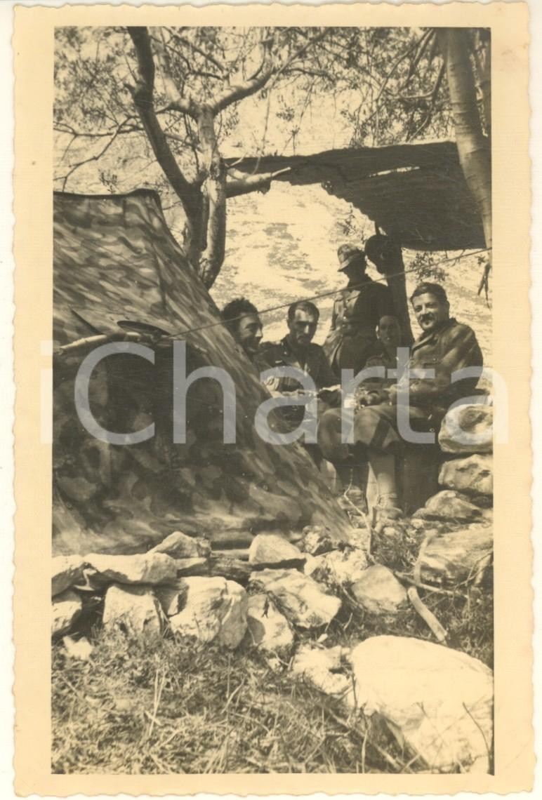 Fotografia d epoca originale 1940 WW2 ALPI FRANCESI  UBAYE  Alpini italiani  Mensa ufficiali Foto 9x14 1