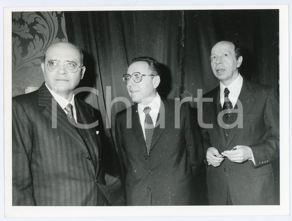 Fotografia d epoca originale 1990 ca BANCA D ITALIA Carlo Azeglio CIAMPI Lamberto DINI Foto 24x18 cm 1