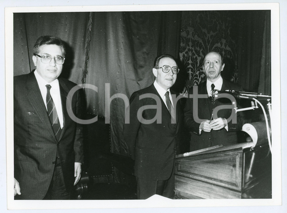 Fotografia d epoca originale 1990 ca BANCA D ITALIA Antonio FAZIO Carlo Azeglio CIAMPI Lamberto DINI Foto 1