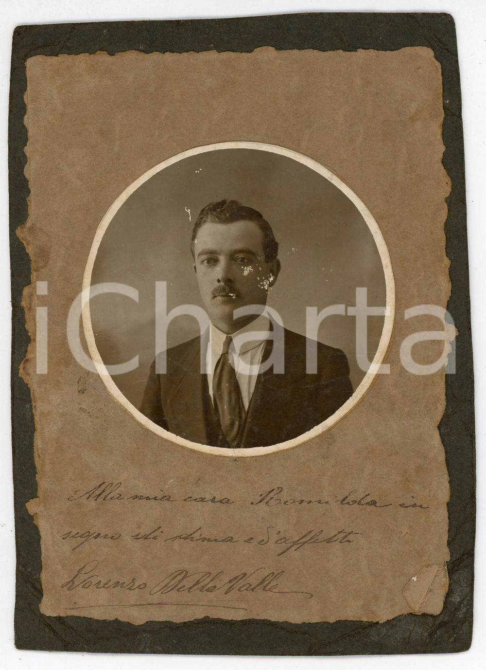 Fotografia d epoca originale 1920 ca GENOVA  SAMPIERDARENA Ritratto di Lorenzo DELLA VALLE Foto A. SVICHER 1