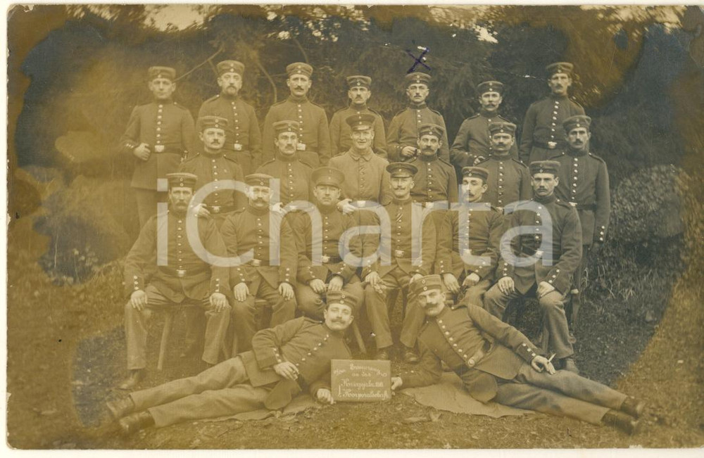 Fotografia d epoca originale 1916 WW1 DEUTSCHES HEER Infanterie  Korporalschaft DAMAGED photo 1