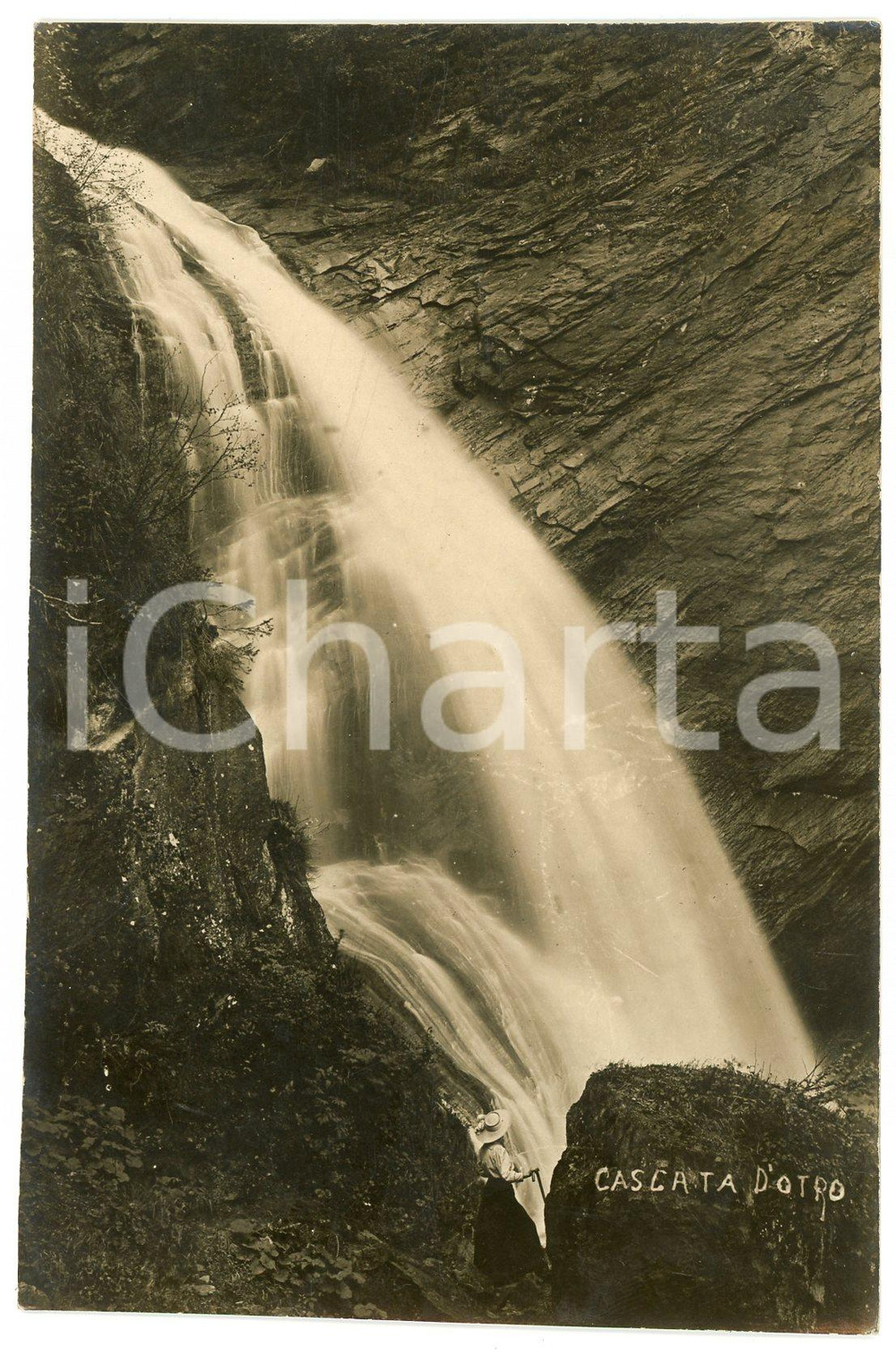 Cartolina originale da collezione 1920 ca ALAGNA VALSESIA Cascata d Otro  Cartolina FP NV 1