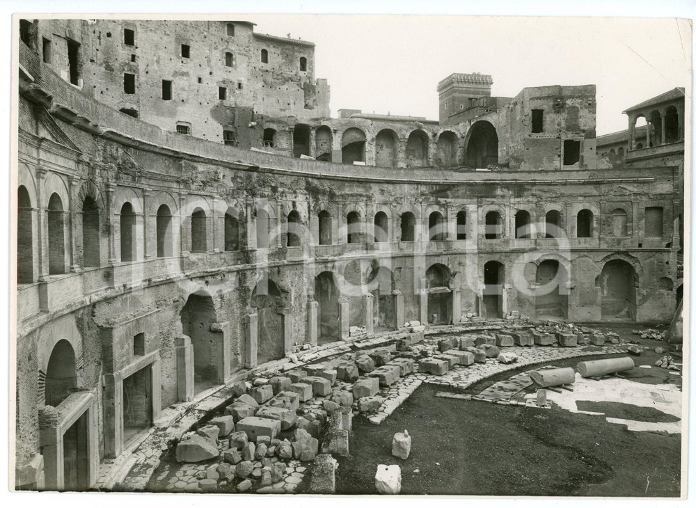 Fotografia d epoca originale 1935 ca ROMA Esedra del FORO DI TRAIANO Foto 23x16 cm 1