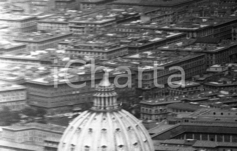 Fotografia d epoca originale 1970ca ROMA Scatto aereo della cupola di S. Pietro e Vaticano NEGATIVO ORIGINALE 1