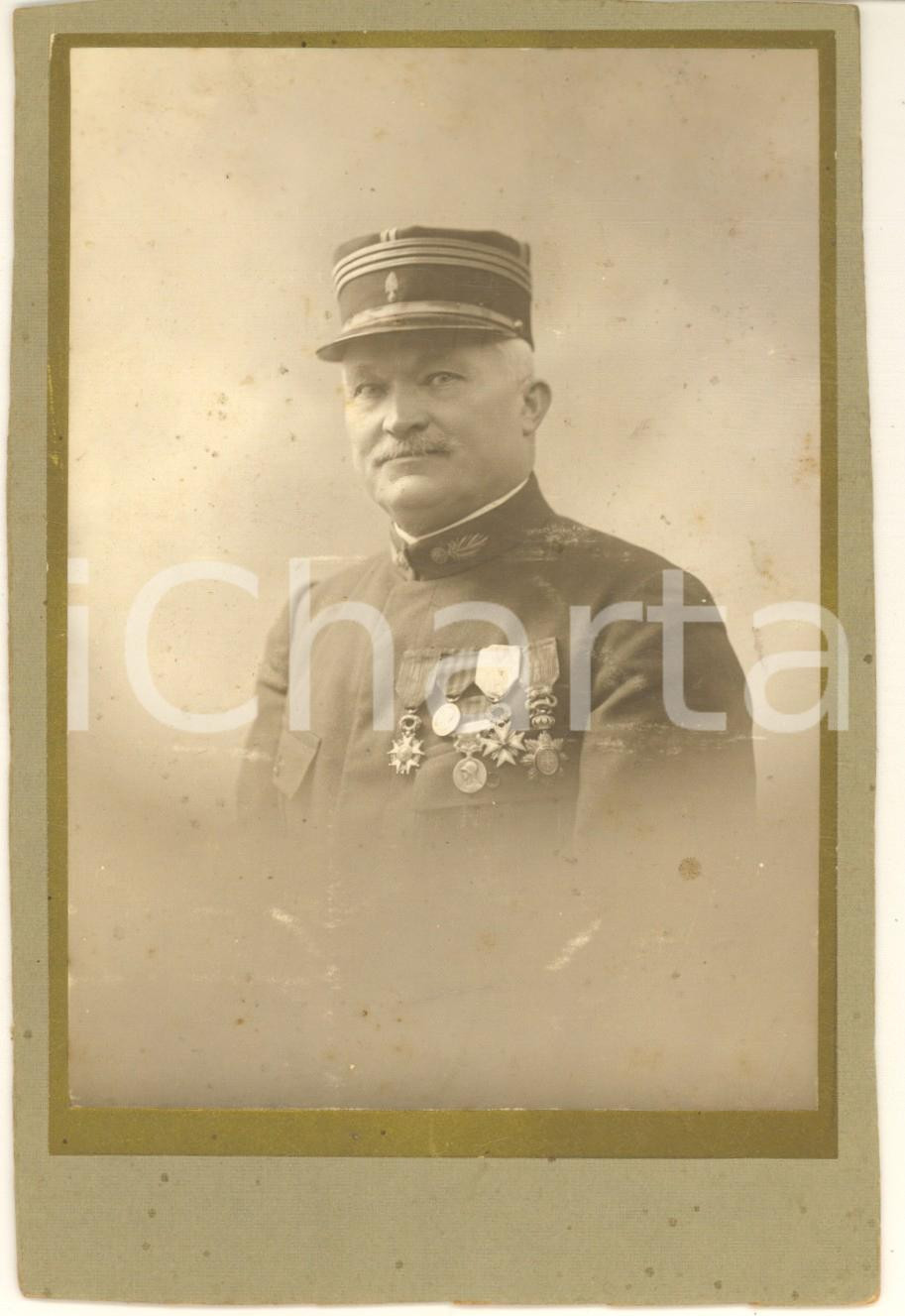 Fotografia d epoca originale 1915 ca WW1 ARMEE DE FRANCE Alto ufficiale con decorazioni LEGION D HONNEUR 1