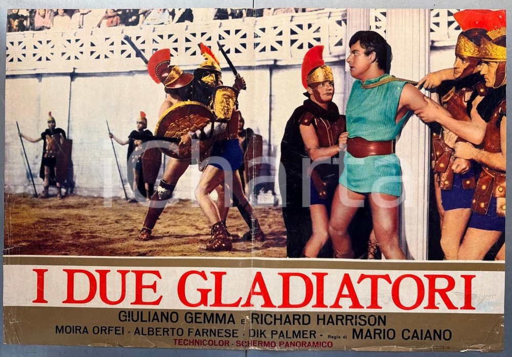 Materiale cinematografico d’epoca 1964 PEPLUM I due gladiatori  Giuliano GEMMA Richard HARRIS Lobby card 1