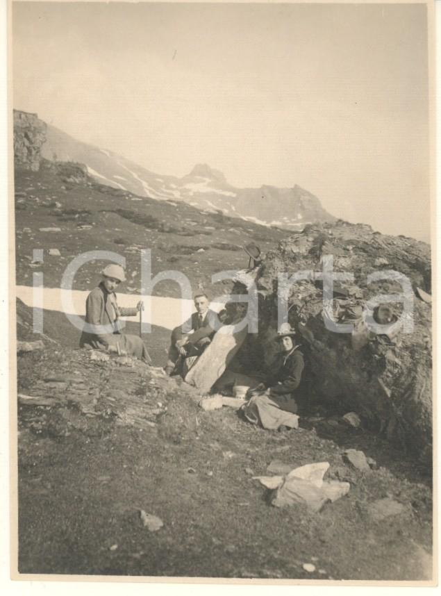 Fotografia d epoca originale 1930 ca Area di CHAMONIX  ALPI  Escursionisti Foto vintage 8x11 cm 1