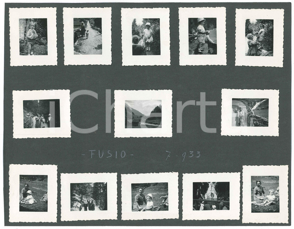 Fotografia d epoca originale 1933 CANTON TICINO  LAVIZZARA Frazione FUSIO Gita di famiglia Lotto di 13 foto 1