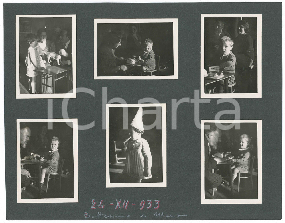 Fotografia d epoca originale 1933 MILANO Festa per il battesimo di una bambina  Lotto di 6 foto ARTISTICHE 1